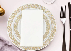 อาหารเกรดกระดาษพิมพ์สีแข็งใช้ครั้งเดียว ผ้าเช็ดผ้าใบ 1/4 พับสําหรับอาหารเย็น กระดาษเช็ดผ้า