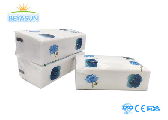 2ply Factory Custom White No-Embossing กระดาษเนื้อผิวหน้าหนาและเรียบพร้อมกระเป๋าพลาสติกพิมพ์